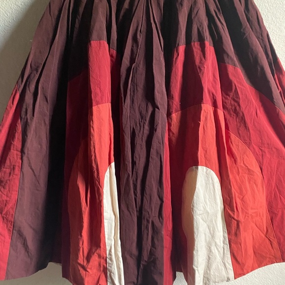 Casey Casey Designer Abstract Patterned Pleated Circular Motif Midi Mod Skirt XS - Picture 15 of 16